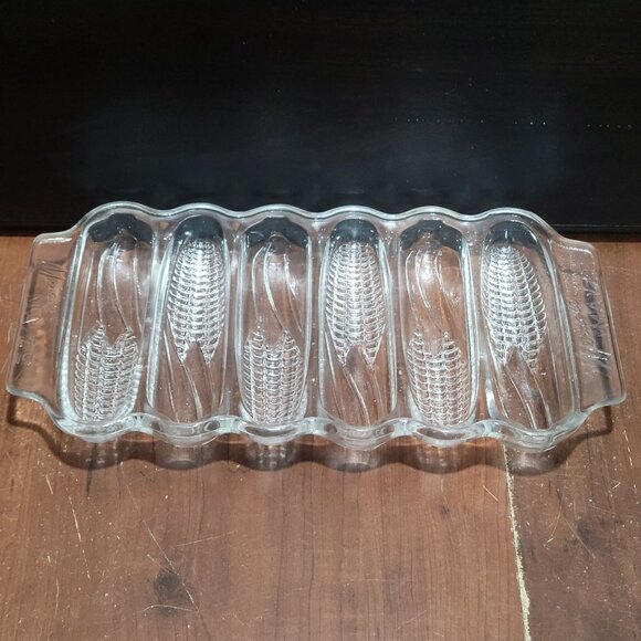 Miracle Maize Clear Glass Corn Bread Baking Dish Corn Cob Design - Picture 4 of 13